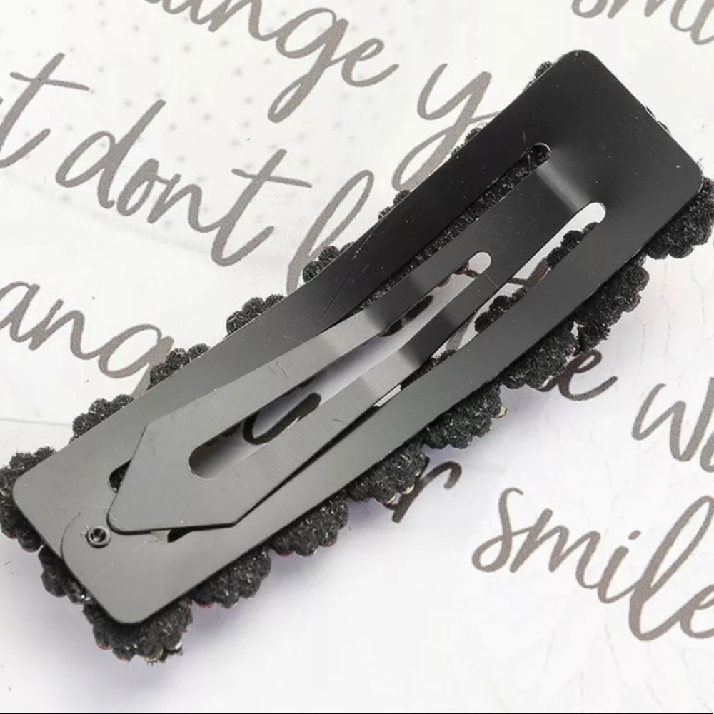 TRENDY SEXY HAIR CLIP BLACK WITH MULTICOLOR STONES - Picture 6 of 7